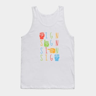 ASL Sign- American Sign Language Alphabet Tank Top